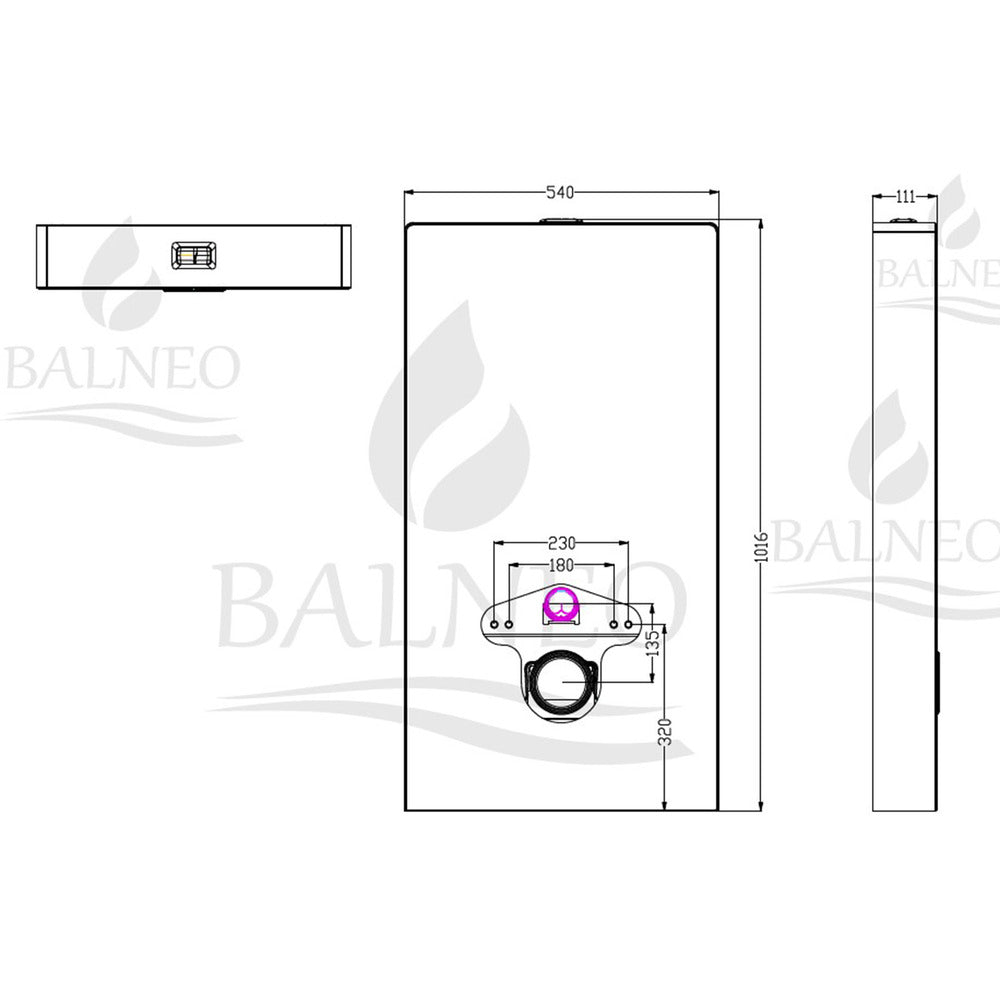 Вградена тоалетна казанче Balneo Fix-Frame Стъкло Мили Черен