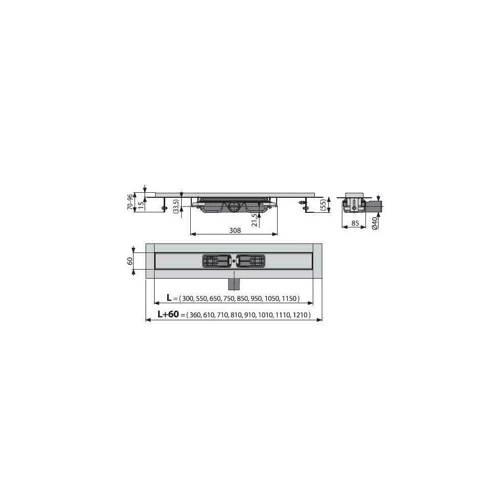 Душова решетка Alca APZ101 65 см Low