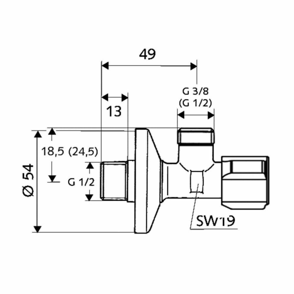 Ъглов кран с филтър Schell Comfort хром 1/2x3/8 тол