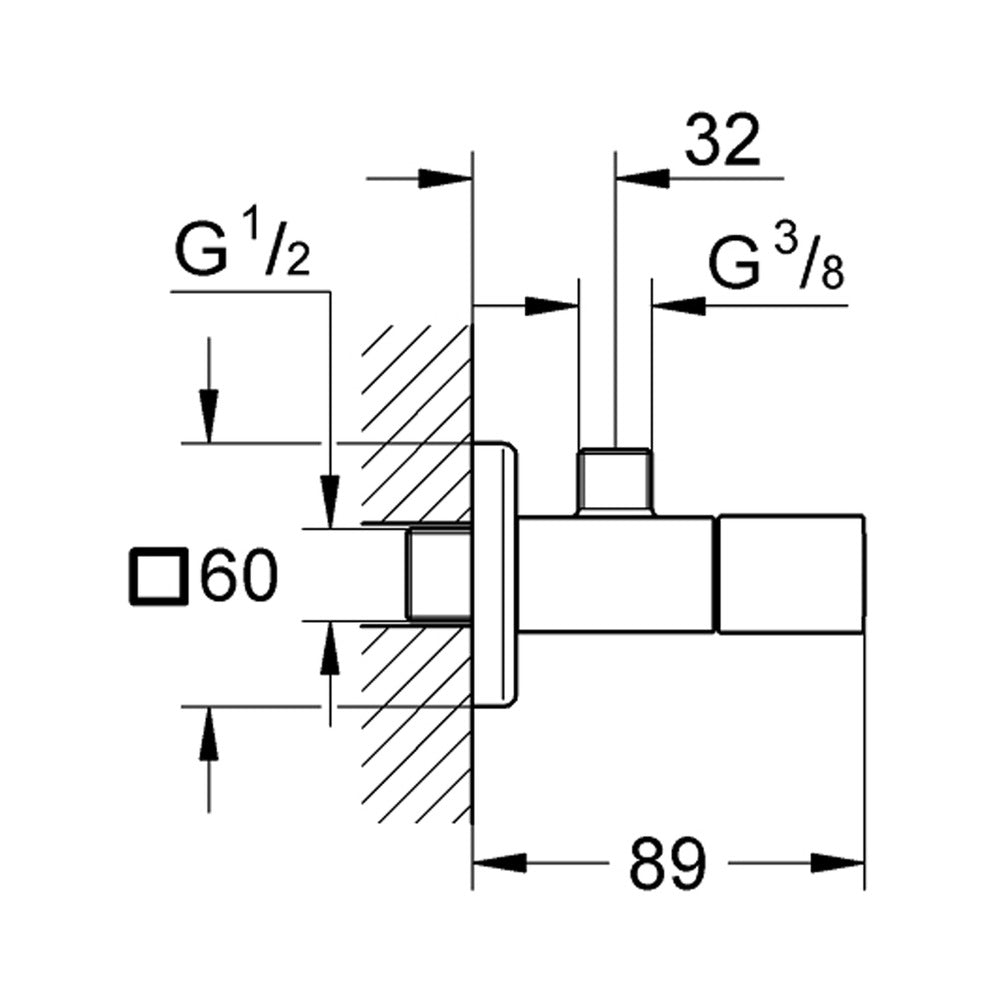 Grohe Eurocube Corner Faucet 1/2" Supersteel