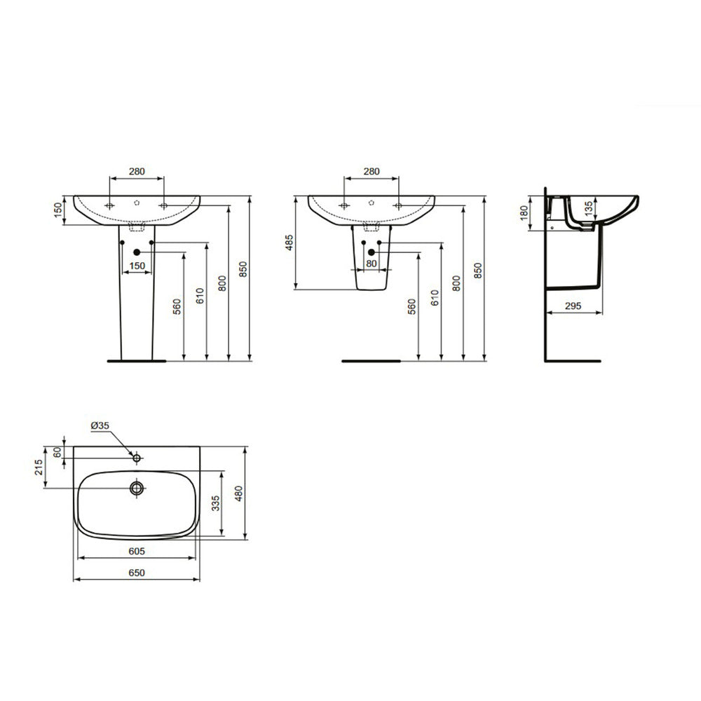Полупиедестал за умивалник Ideal Standard i.Life A бял