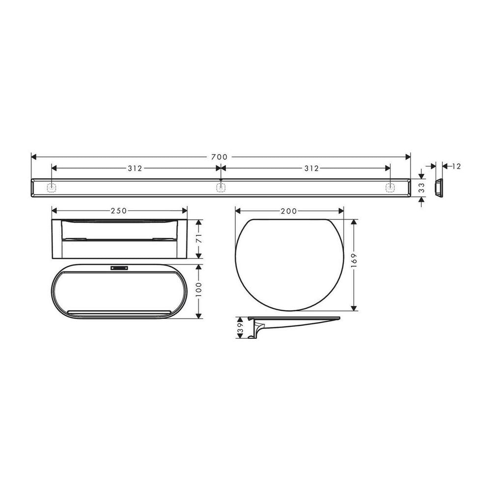 Hansgrohe AddStoris Matte Black 3-Piece Accessory Set