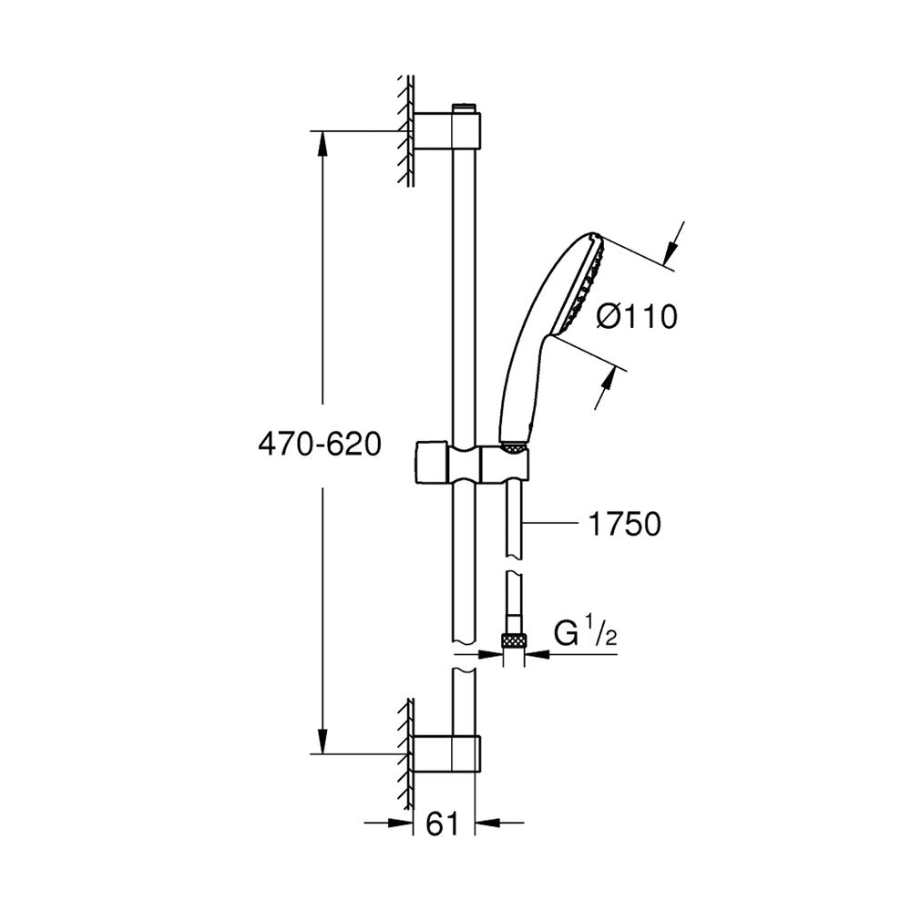 Комплект смесители за мивка и вана Grohe BauEdge и душ с бар Tempesta хром