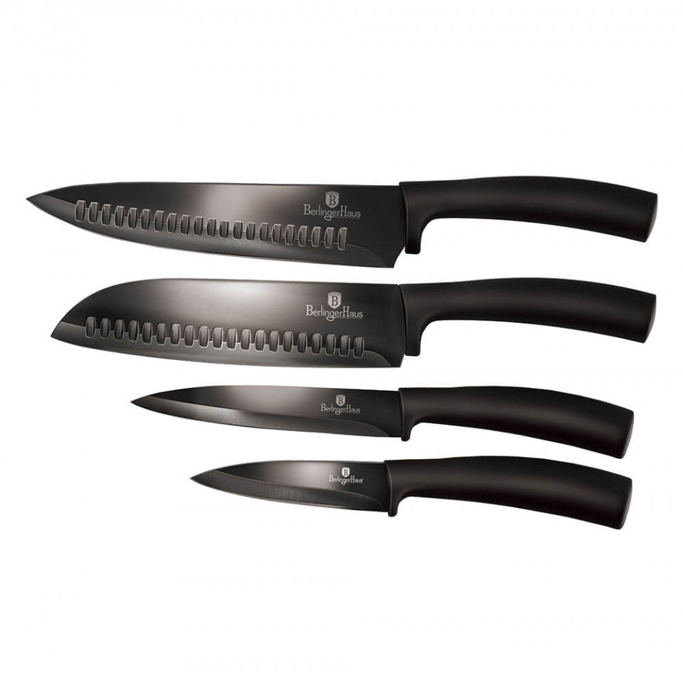 Комплект ножове (4 части) Metallic Line Shiny Black Edition BerlingerHaus BH 2647
