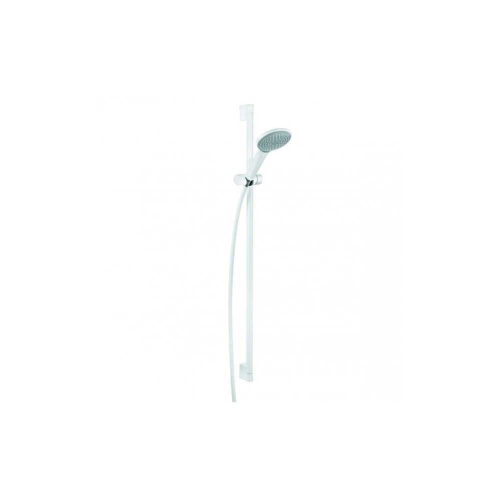 Бял душ сет Kludi Freshline 1S с поддържаща пръчка, маркуч и душ глава