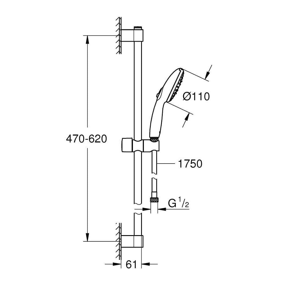Grohe Tempesta 110 Shower Set with 3 Functions