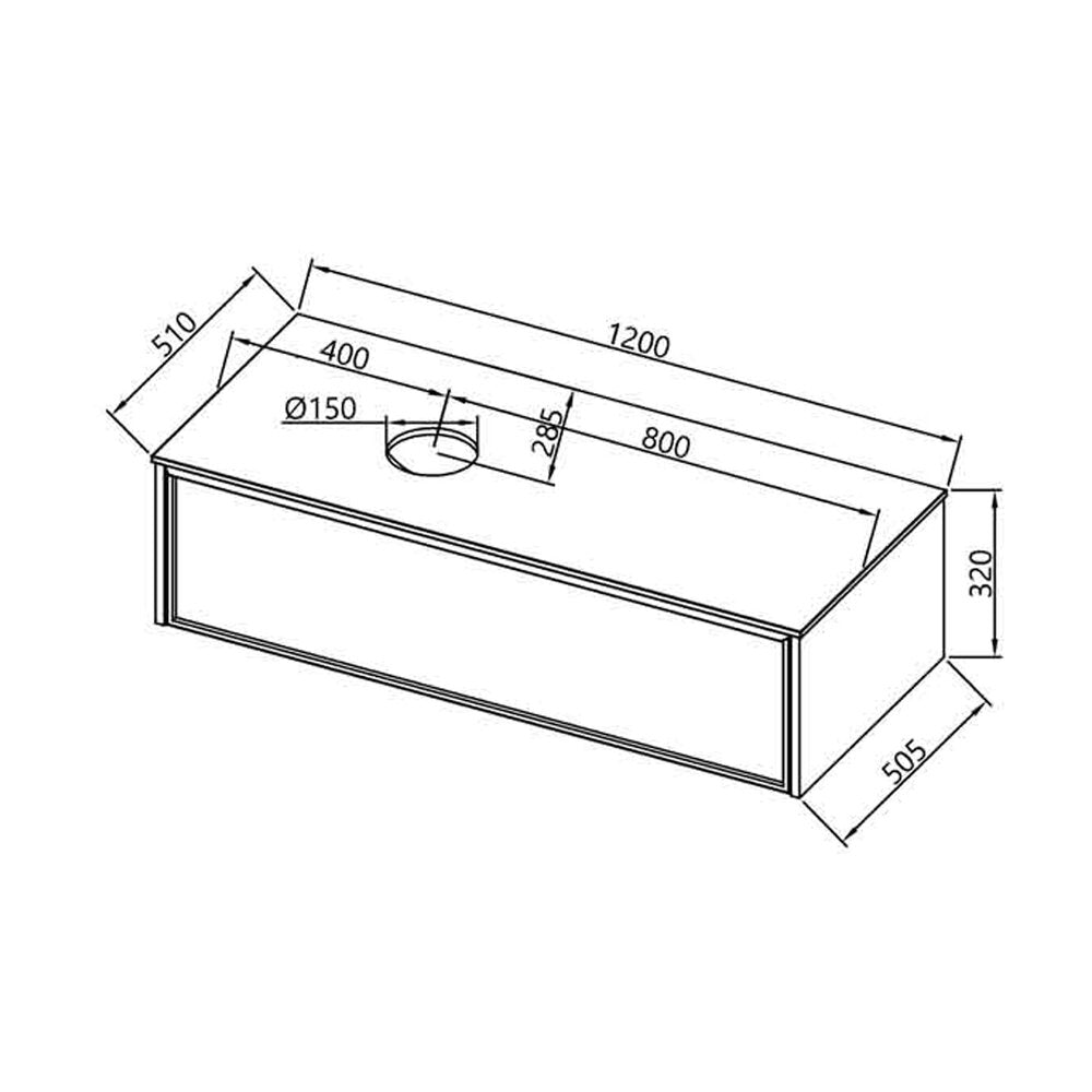 Сет за окачен шкаф KolpaSan Orphia 1 чекмедже 120 cm завършек light grey с плот Kerrock