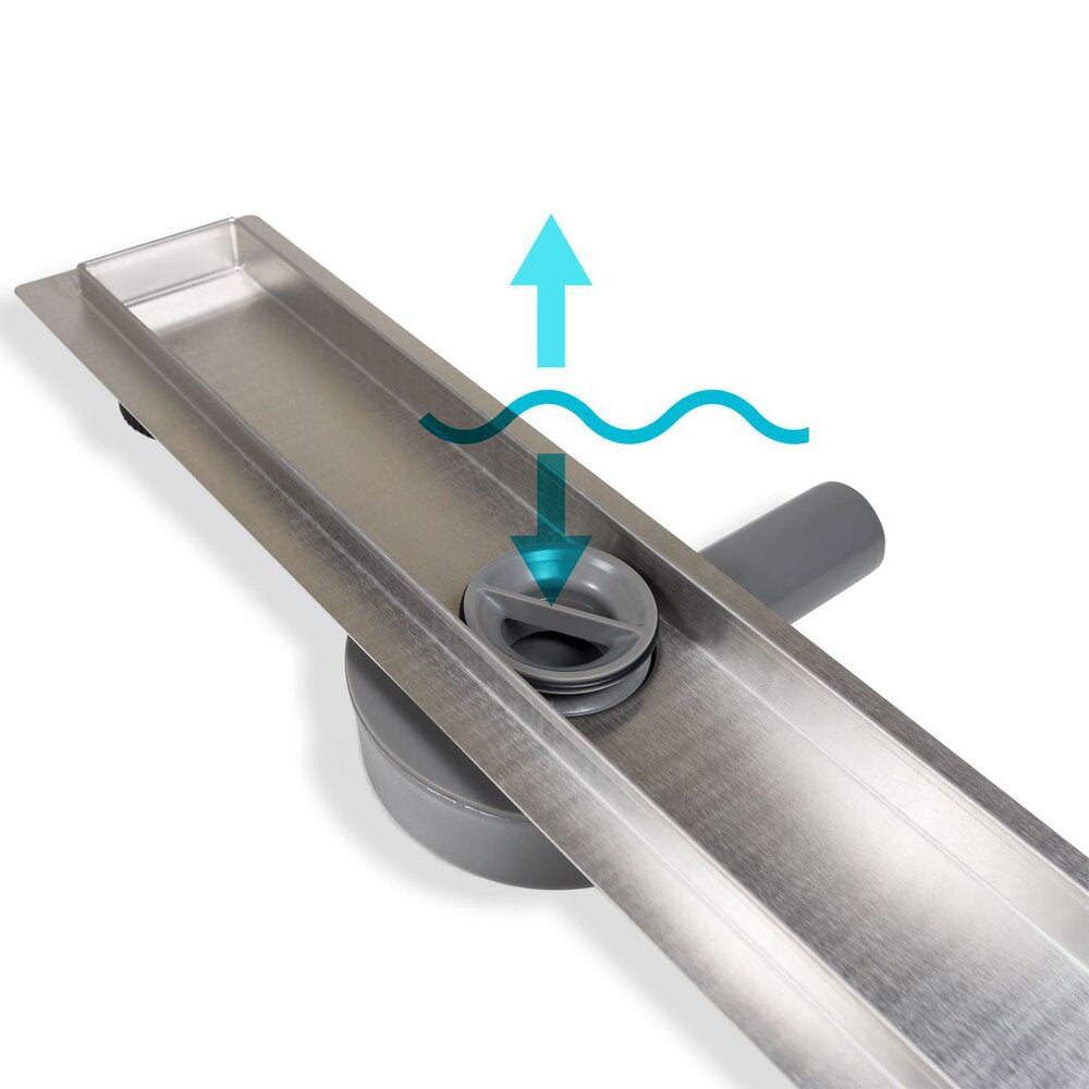 Balneo 360 Drain Linear Shower Channel Set with Cover 50 cm Brushed Stainless Steel