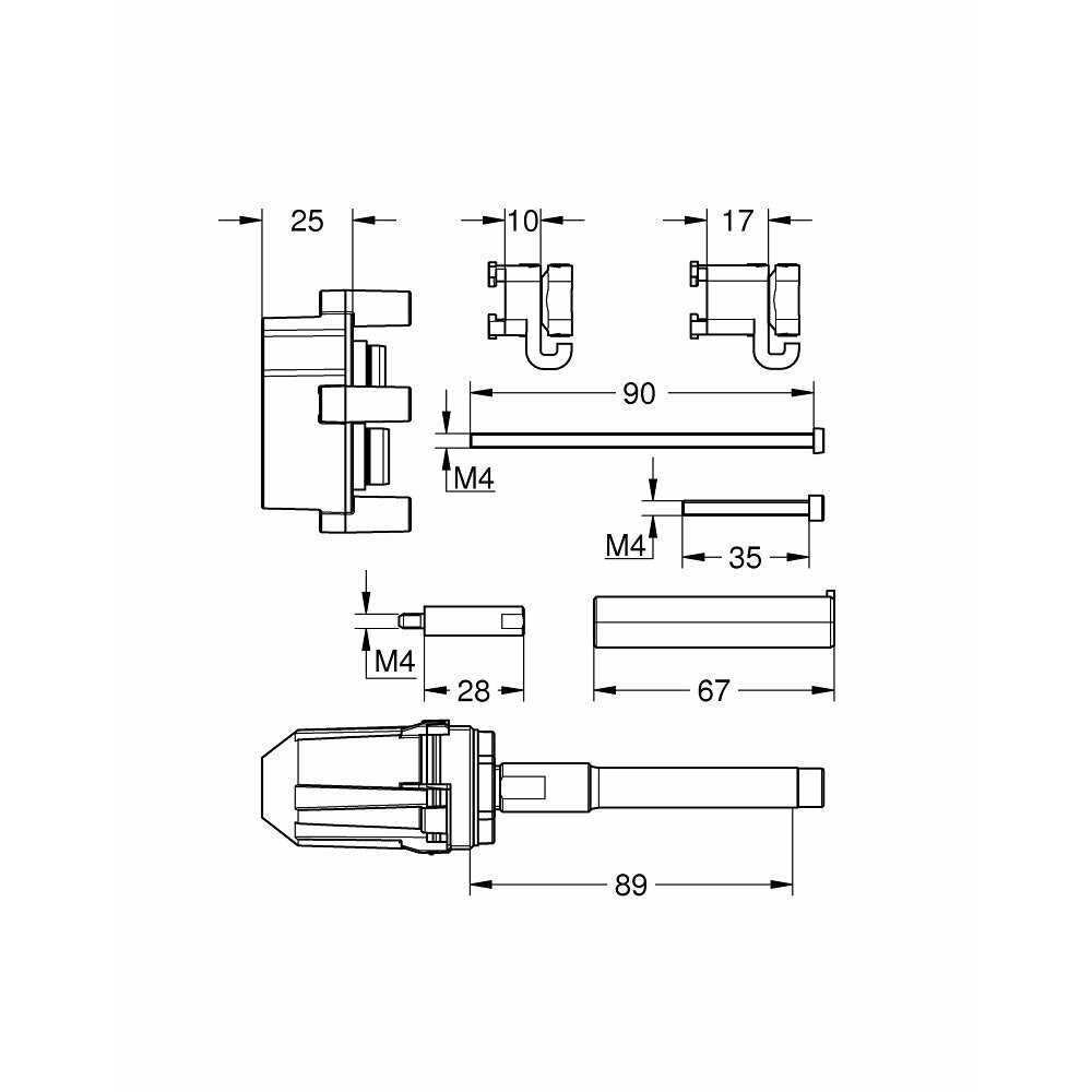 Универсален комплект Grohe 14056000 Rapido SmartBox 25mm
