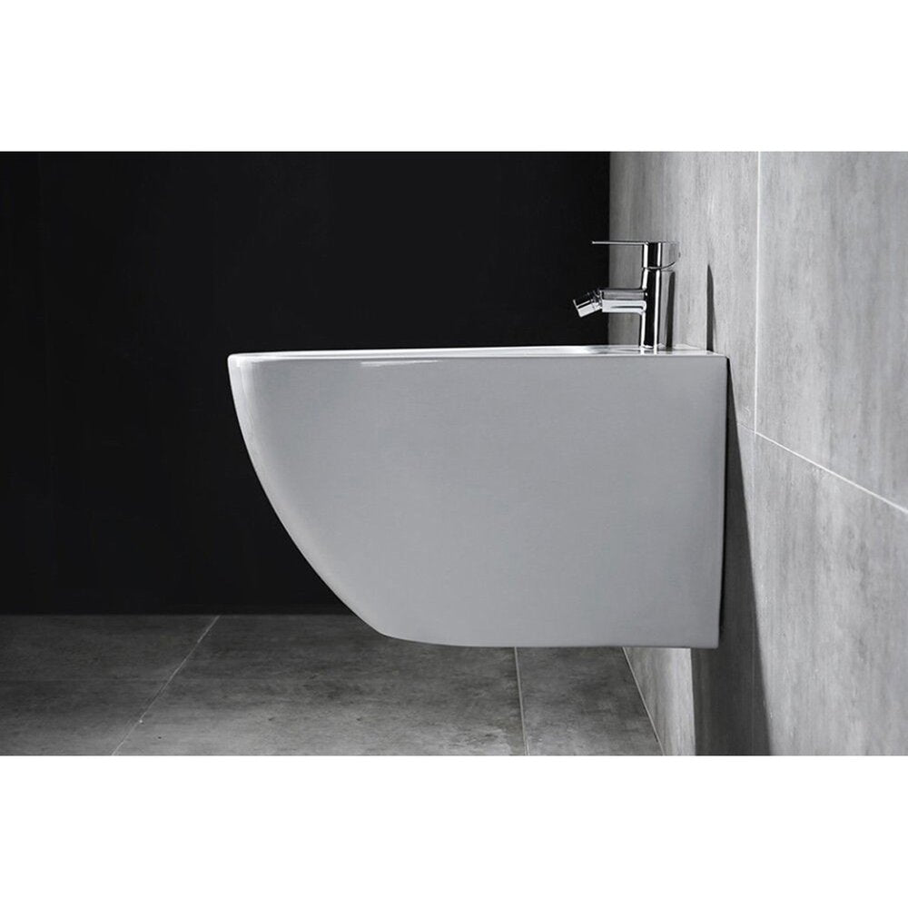 Wall-Hung Toilet and Bidet Set Rea Carlo Mini Rimless with Soft-Close Seat