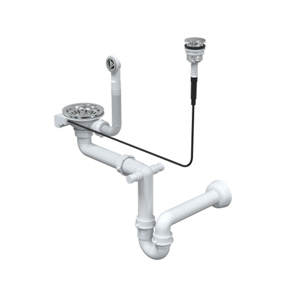 Push to Open Siphon Quadron Unique Stainless Steel Finish for Granite Sinks