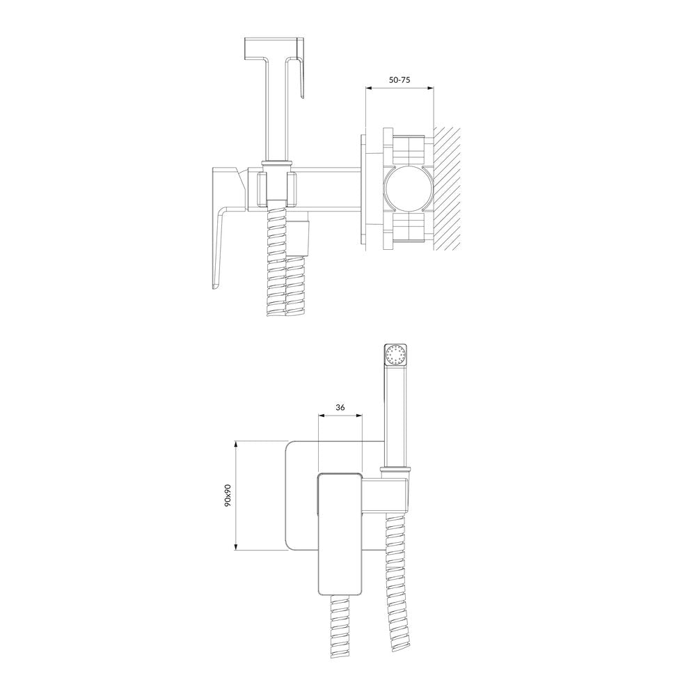 Душ хигиеничен с батерия Omnires Parma 1 функция