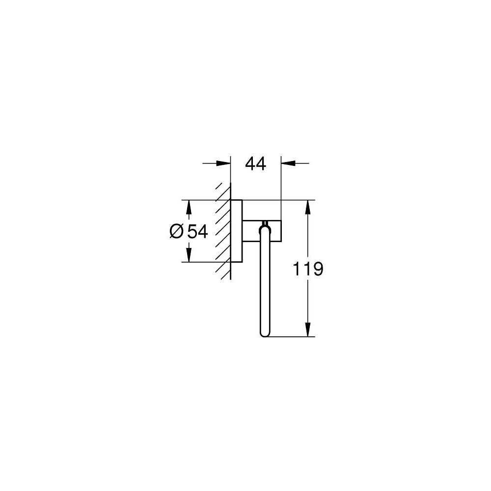Matte black toilet paper holder without guard Grohe Essentials