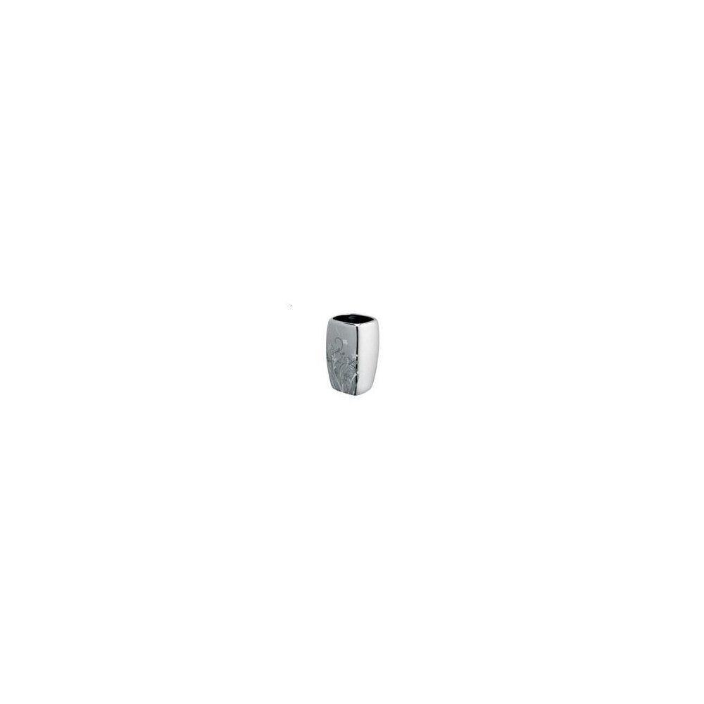 Gray Toothbrush Holder with Cup Bisk Bloom
