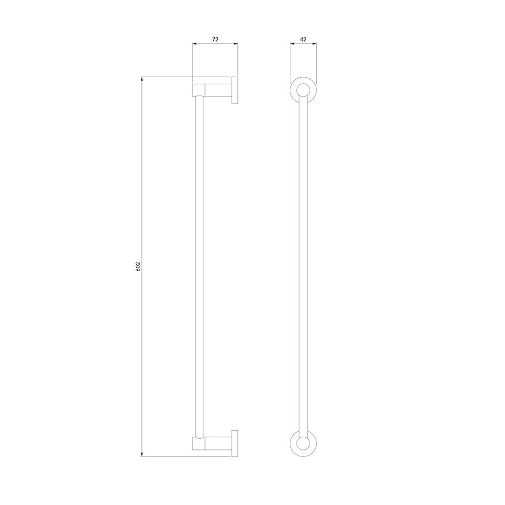 Държач за хавлии Omnires Modern Project матово бяло 60 cm санитарна месинг
