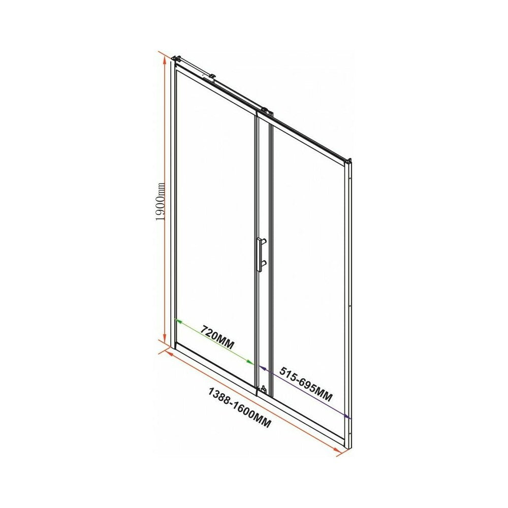 Inter Ceramic Sliding Niche Door 140 cm 5 mm Glass Matte Black Profile - Smoky