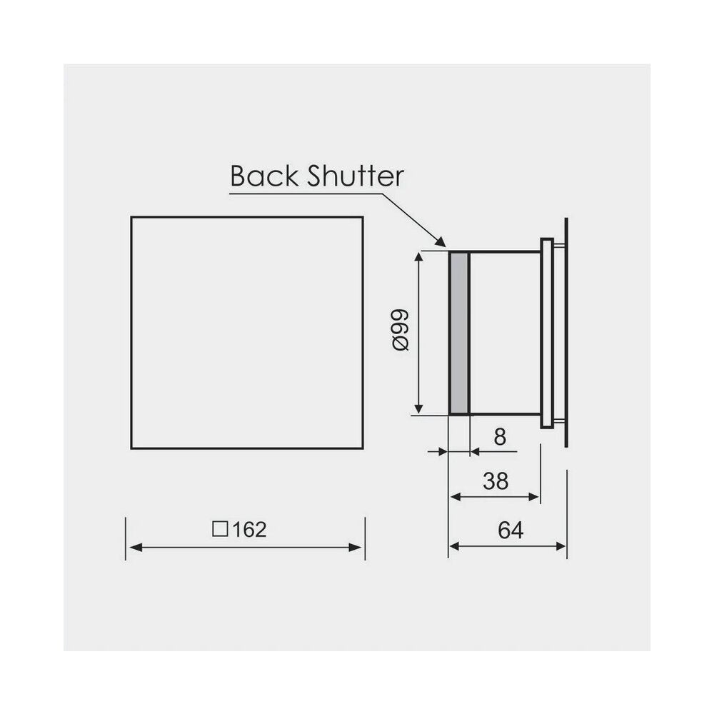 Bathroom Fan MMotors Chrome with 38 mm Exhaust 16W