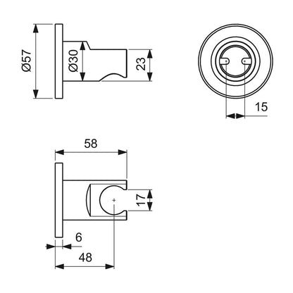 Shower Hook Ideal Standard Multisuite Matt Silver