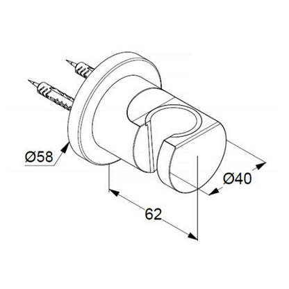 Kludi Nova Fonte Puristic Shower Hook Chrome