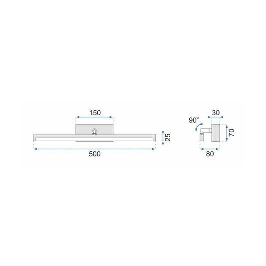 Rea 12W Bathroom Wall Light 50 cm White APP374-1W