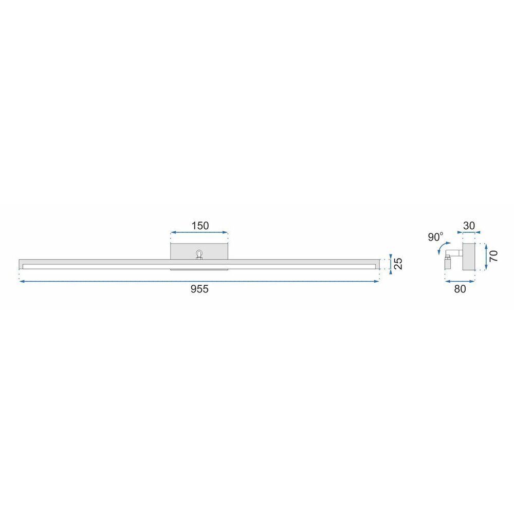 Rea 20W Bathroom Wall Light 100 cm White APP376-1W