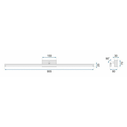Rea 20W Bathroom Wall Light 100 cm White APP376-1W