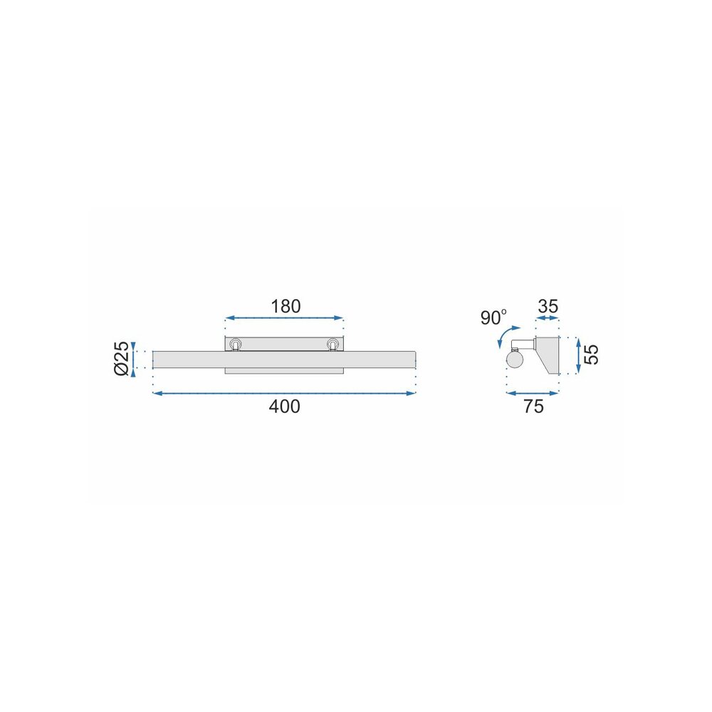 Rea 5W Bathroom Wall Light 40 cm Grey APP361-1W