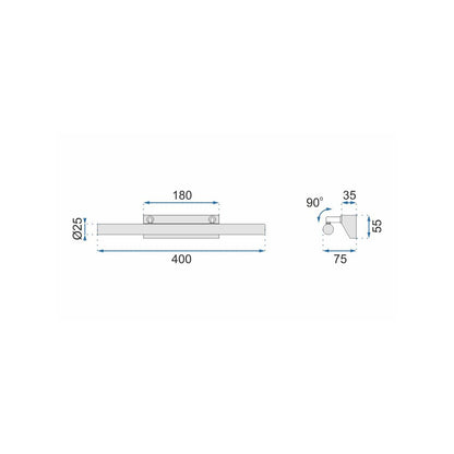 Rea 5W Bathroom Wall Light 40 cm Grey APP361-1W