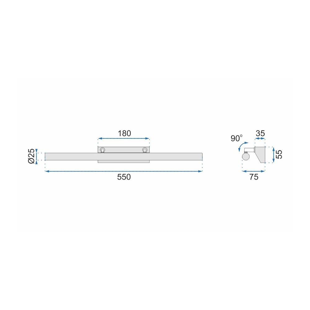 Rea 7W 55 cm Gray Wall Light APP362-1W