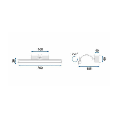 Аплика за баня Rea 9w 40 см сива APP372-1W