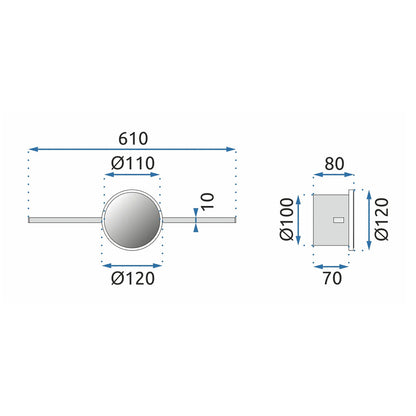 Rea APP849-1W Bathroom Wall Light Black 60 cm