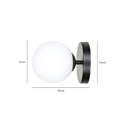 Emibig Halldor 1 Wall Lamp Black/White
