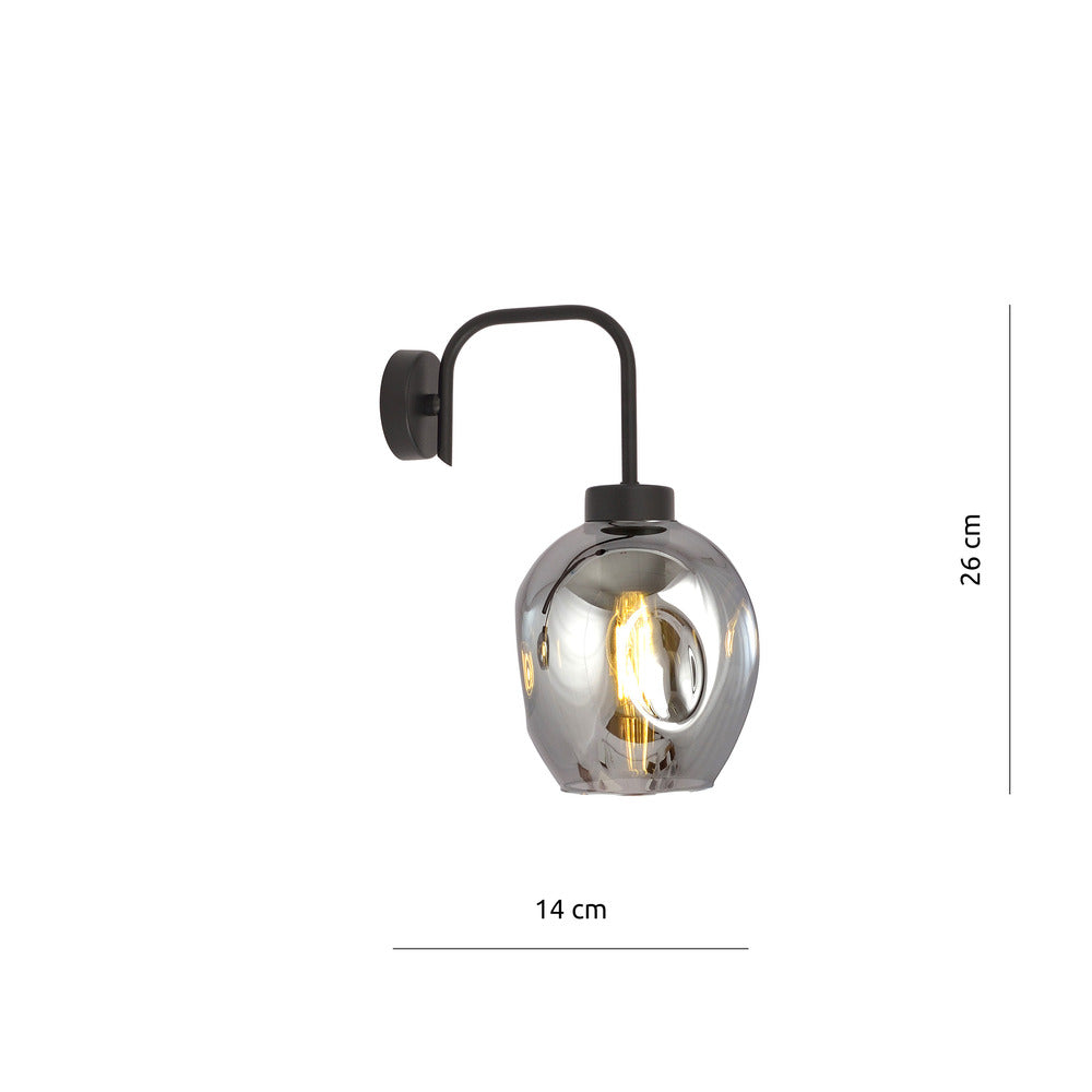 Emibig Lukka 1 Black/Graphite Wall Lamp