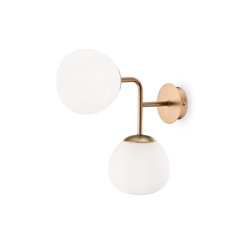 Maytoni Erich Brass/White Wall Light 2 Bulbs