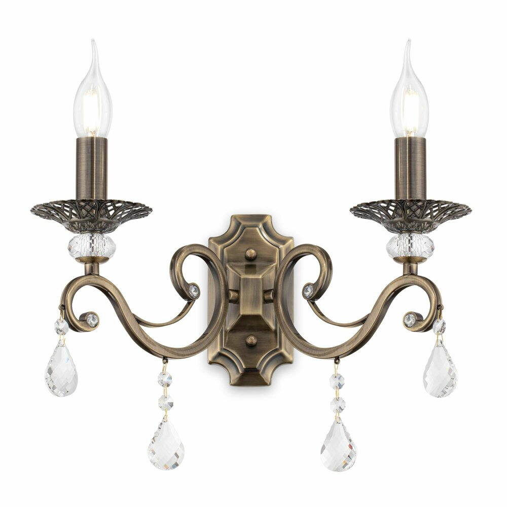 Maytoni Grace Wall Light Brass/Transparent 2 Bulbs