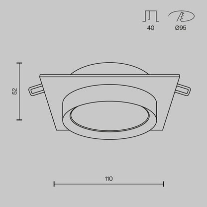 Бяла аплика Maytoni Hoop 1X60W DL086GX53SQW