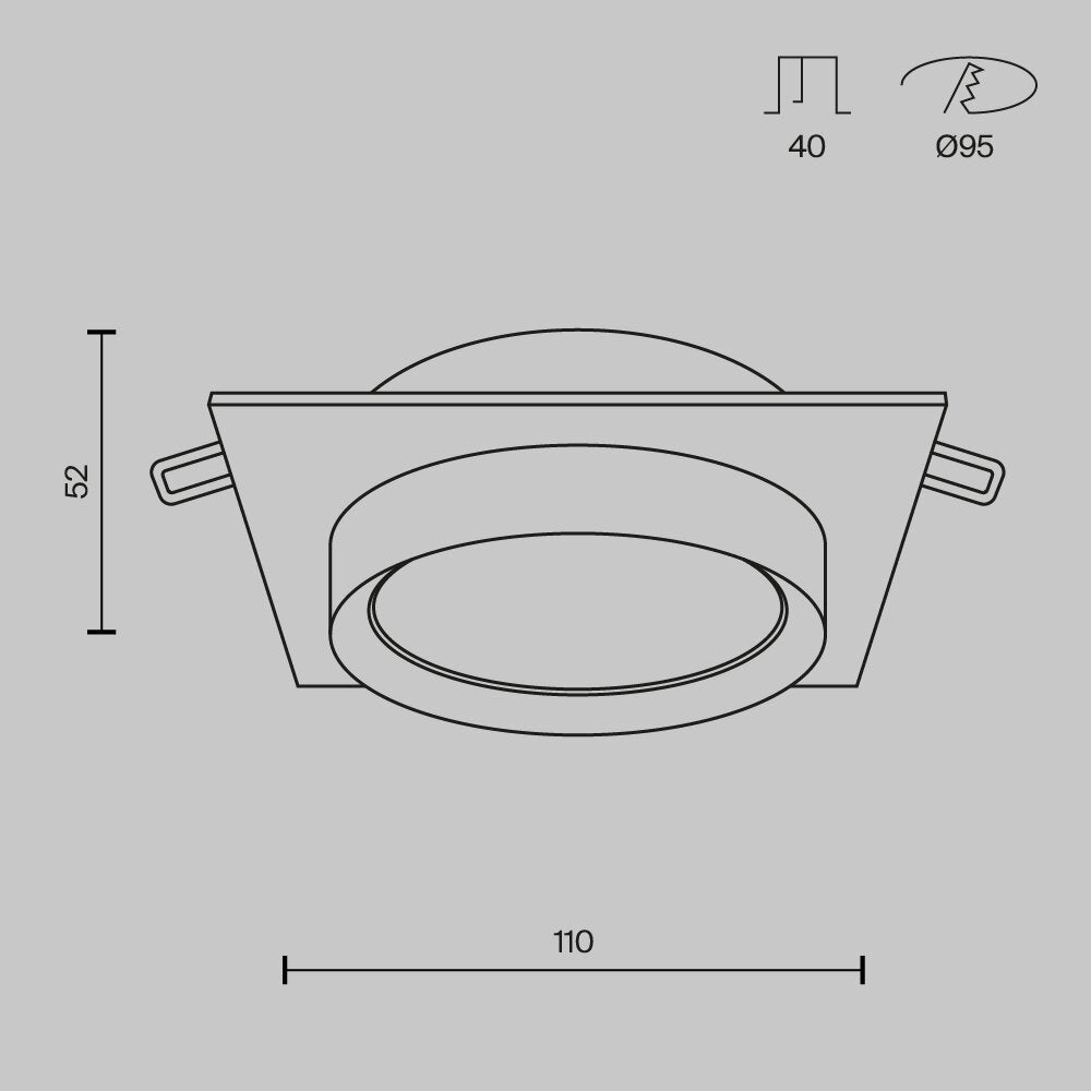 LED аплика Maytoni Hoop, черна, 1x60W, DL086GX53SQBG