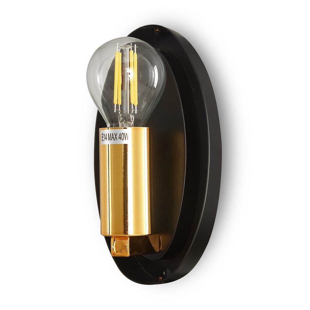 Maytoni Mabell Wall Lamp Black/Gold 1 Bulb