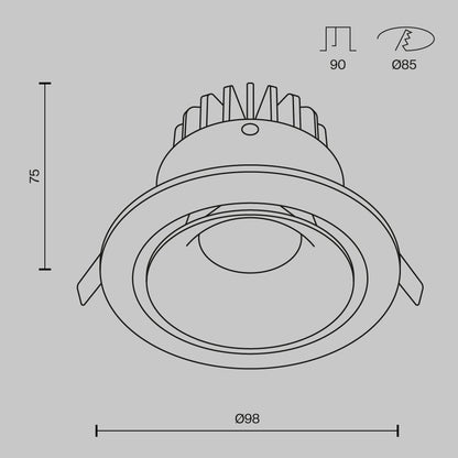 Maytoni Yin Black Wall Light DL031L12W4KDB