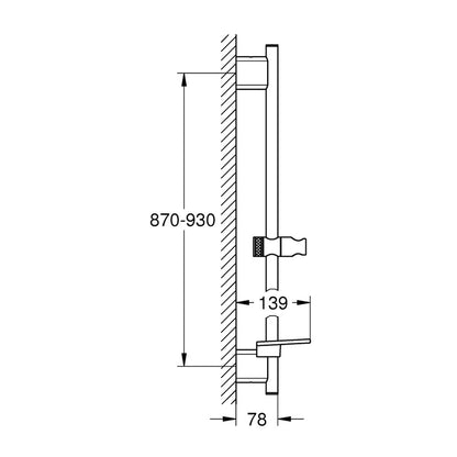 Grohe Rainshower SmartActive 90 cm Shower Bar Matte Black