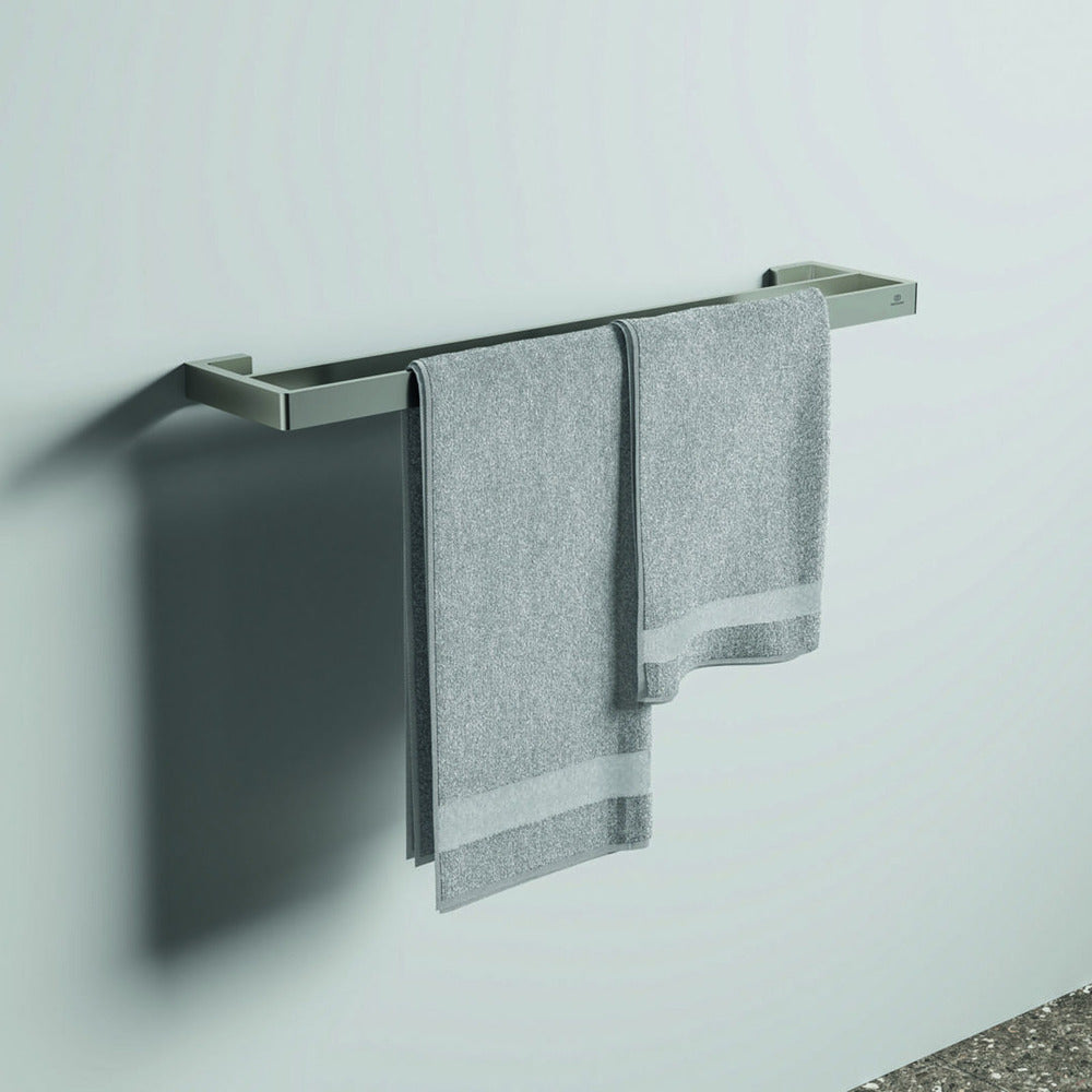 Двойна стойка за хавлии Ideal Standard Atelier Conca 60 см сребрист Silver Storm