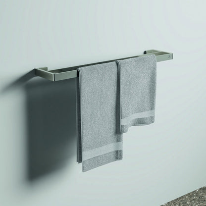 Двойна стойка за хавлии Ideal Standard Atelier Conca 60 см сребрист Silver Storm