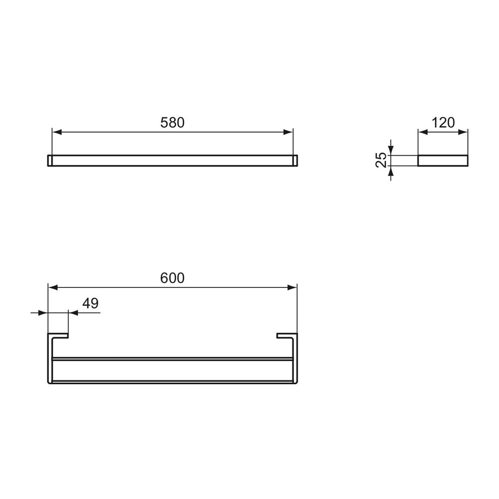Двойна стойка за хавлии Ideal Standard Atelier Conca 60 см хром гланц