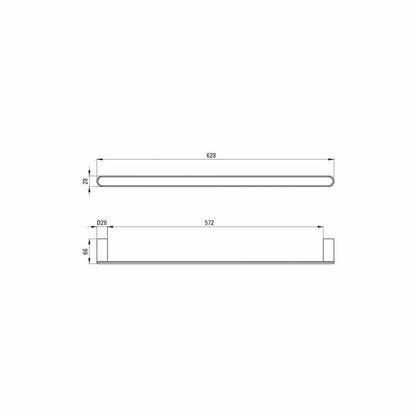 Deante Round Brushed Gold Towel Bar 60 cm