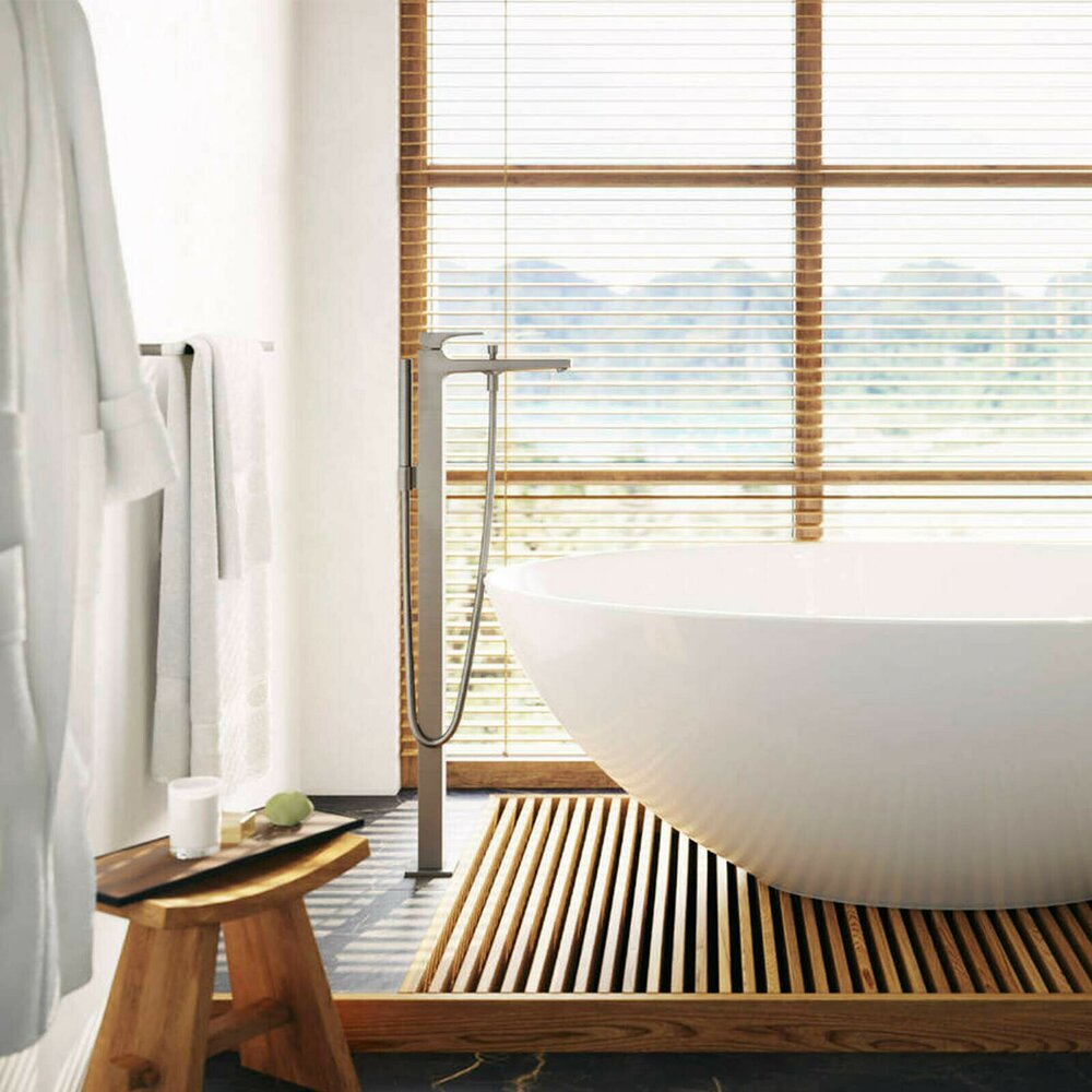 Hansgrohe AddStoris Towel Bar in Black - Brushed Chrome