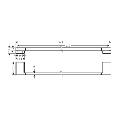Hansgrohe AddStoris Towel Bar in Black - Brushed Chrome