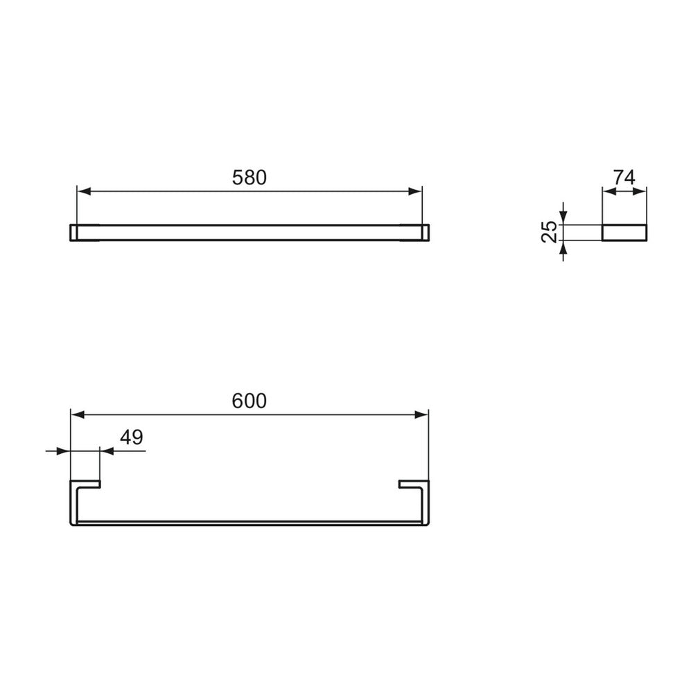 Сушилник за хавлии Ideal Standard Atelier Conca 60 см хром гланц