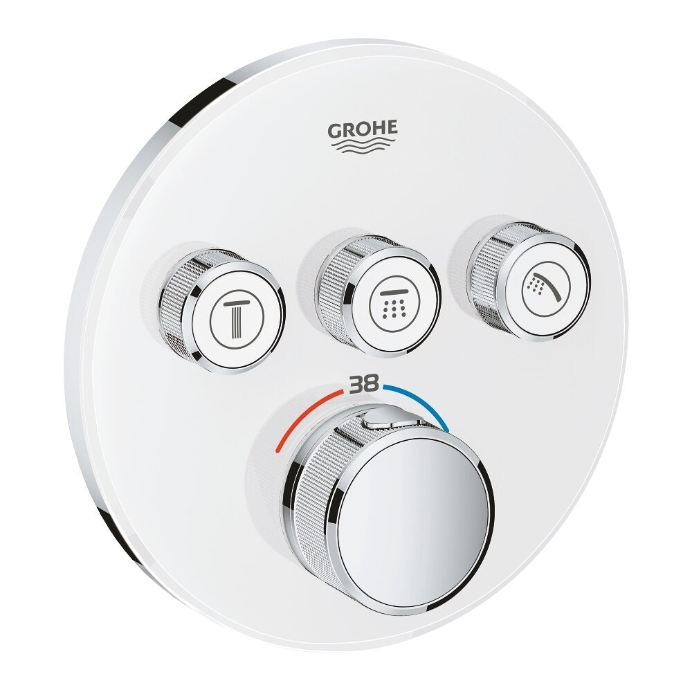 Grohe Grohtherm SmartControl White Shower Thermostatic Faucet with 3 Outputs