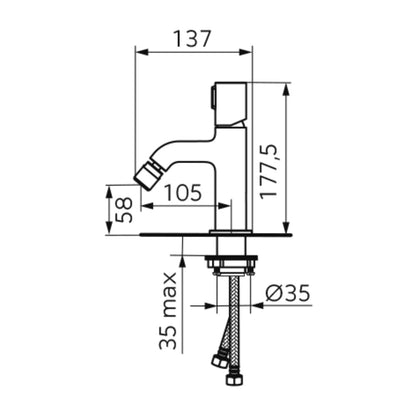 Bidet Mixer FDesign Meandro Single Lever Glossy Chrome
