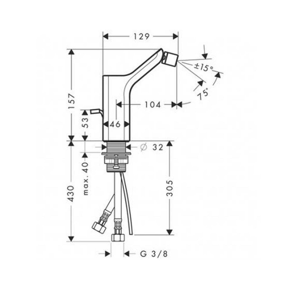Hansgrohe Axor Urquiola Bidet Mixer